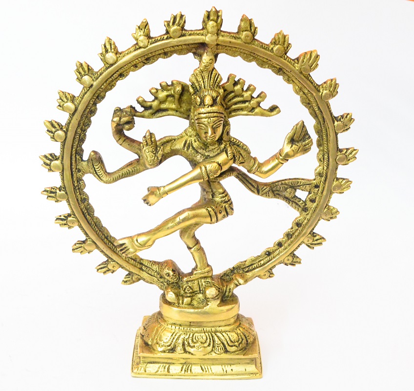 Brass Antique Finish Lord Nataraja Dancing Shiva Statue Tangerine India