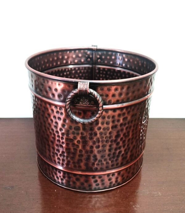 Brass Planter with handle || Planter for Living Room||Antique design Hammered Plant Container, Planter, Flower Pot for Indoor/Outdoor Plant - Image 2