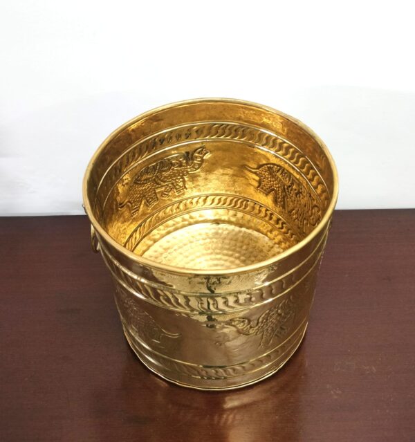 Planter, Brass Planter, Metal Planter || Handcrafted Brass Elephant Design Planter || Plant Container || Flower Pot for Indoor & Outdoor - Image 4