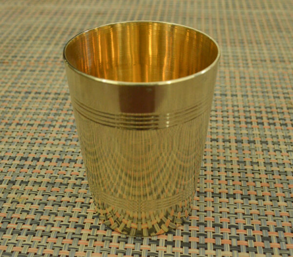 Brass Glass / Tumbler for Drinking Serving Water, Yoga & Ayurveda, Volume-330 ML (Pack of 1 to 6 pcs) - Image 3