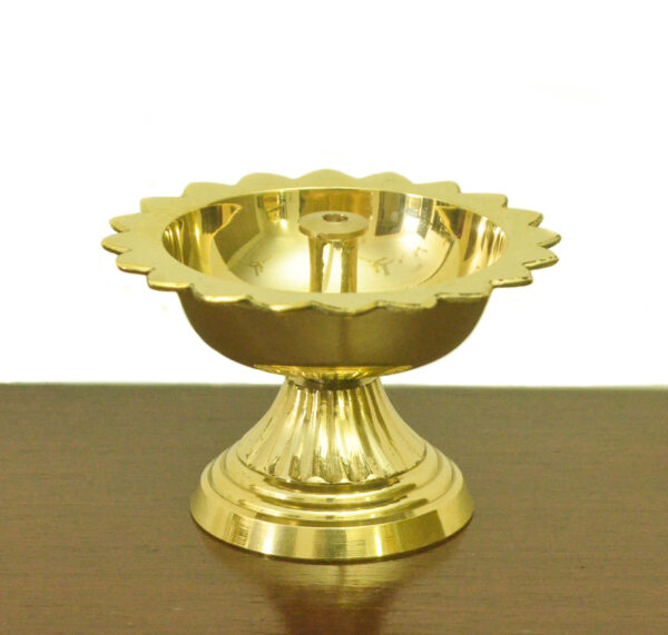 Brass Akhanda Diya, Oil Lamp, Brass Deepak, - Image 2