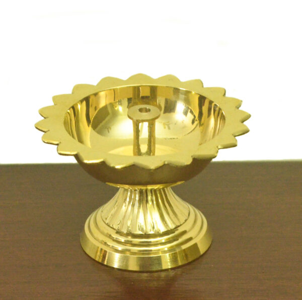 Brass Akhanda Diya, Oil Lamp, Brass Deepak, - Image 3