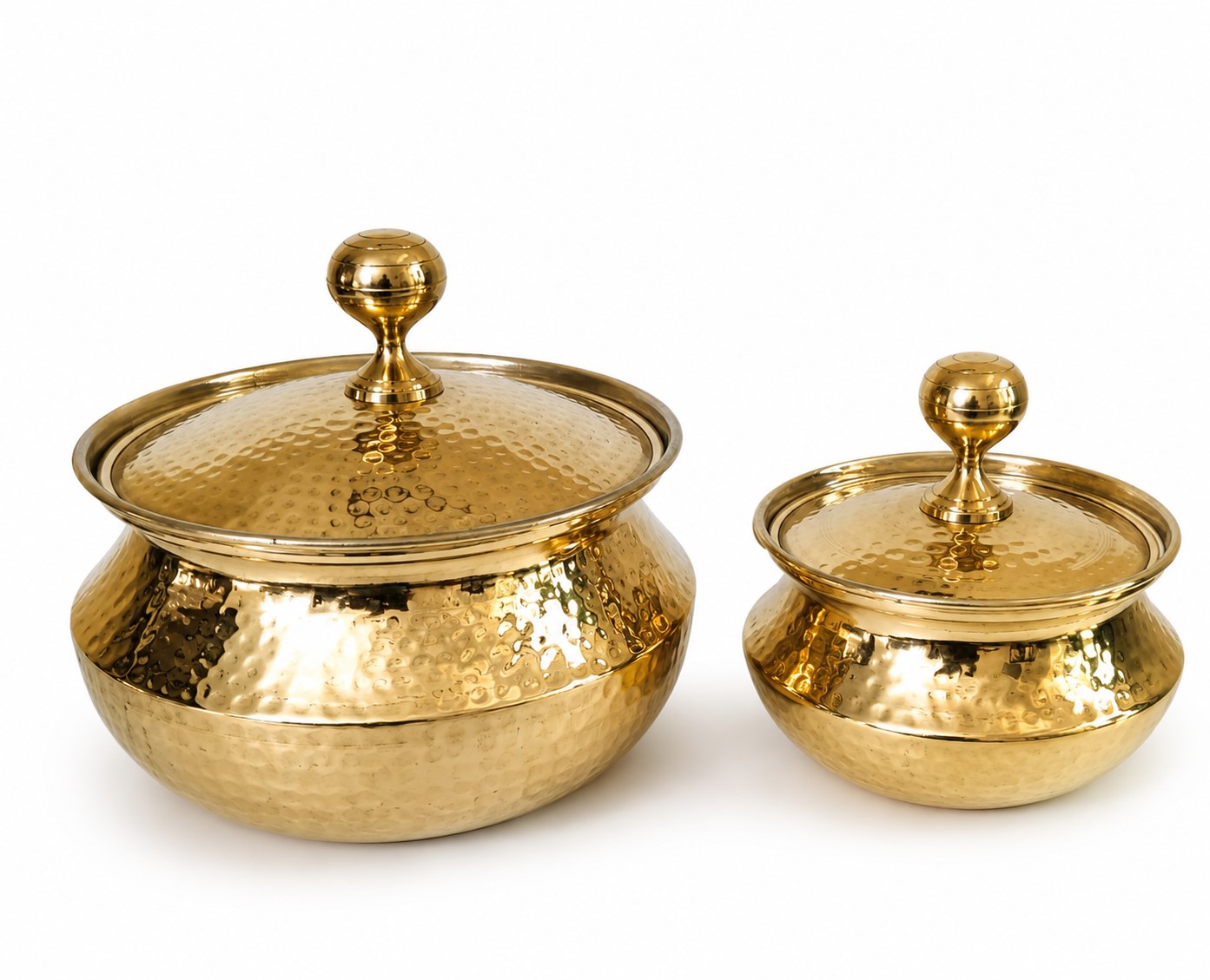 Brass Cooking Pot Set – Handcrafted Brass Handi / Degchi / Patili with Lid – 4 L & 1.5 L – Ideal for Cooking - Serving - Image 7