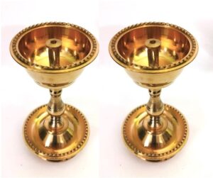 Akhanda Diya, Udupi Nanda Diya, Oil Lamp, Deepak, for Home & Office- Set of 2 lamp