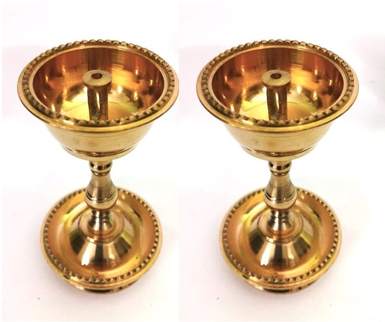 Akhanda Diya, Udupi Nanda Diya, Oil Lamp, Deepak, for Home & Office- Set of 2 lamp