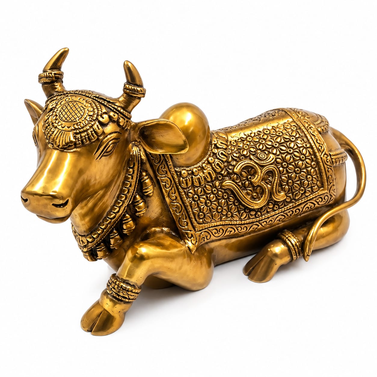 Antique Brass Nandi Bull Statue | Decorative Sacred Shiva Vahana Idol | Traditional Home & Temple Décor - Image 2