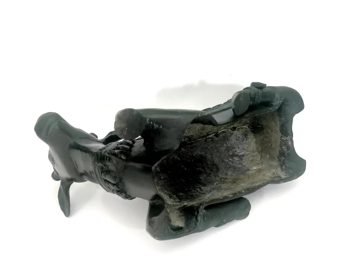 Brass Black Dull Finish Nandi Sculpture – Antique Bull Idol for Temple Pooja, Home Decor, Office Decor & Spiritual Gift - Image 3