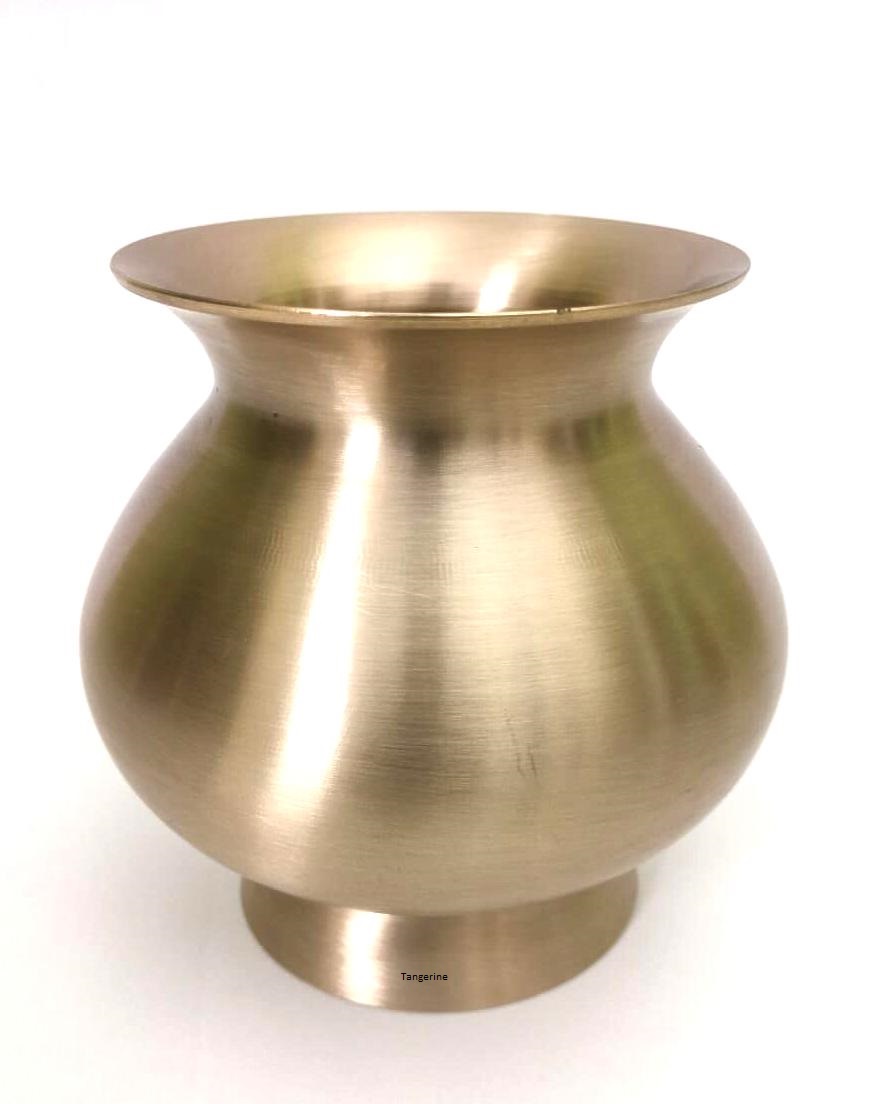 Matte Finish Brass Kalash / Lota – Traditional Indian Pooja Pot for Rituals & Daily Worship