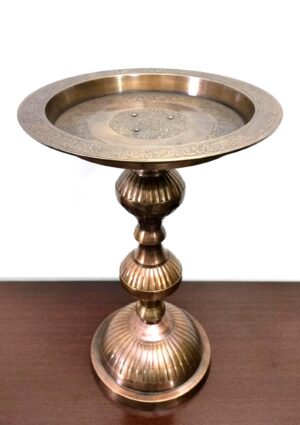 Antique Brass Planter Stand | Multi-Purpose Brass Side Table | Urli Stand | Flower Pot Holder | Handcrafted Brass Accent Table