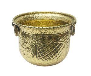 Handcrafted Brass Planter, plant container | Decorative Flower Pot with Golden Finish