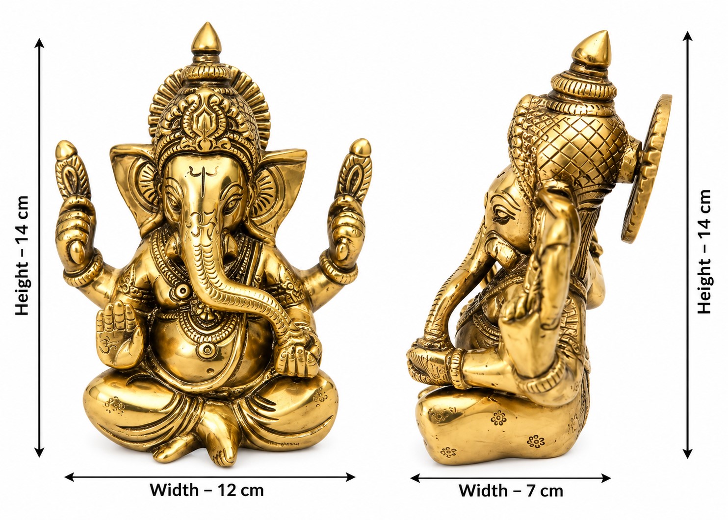 Lord Ganesha Statue | Antique Finish Ganesha Idol for Home Décor & Gifting - Image 2