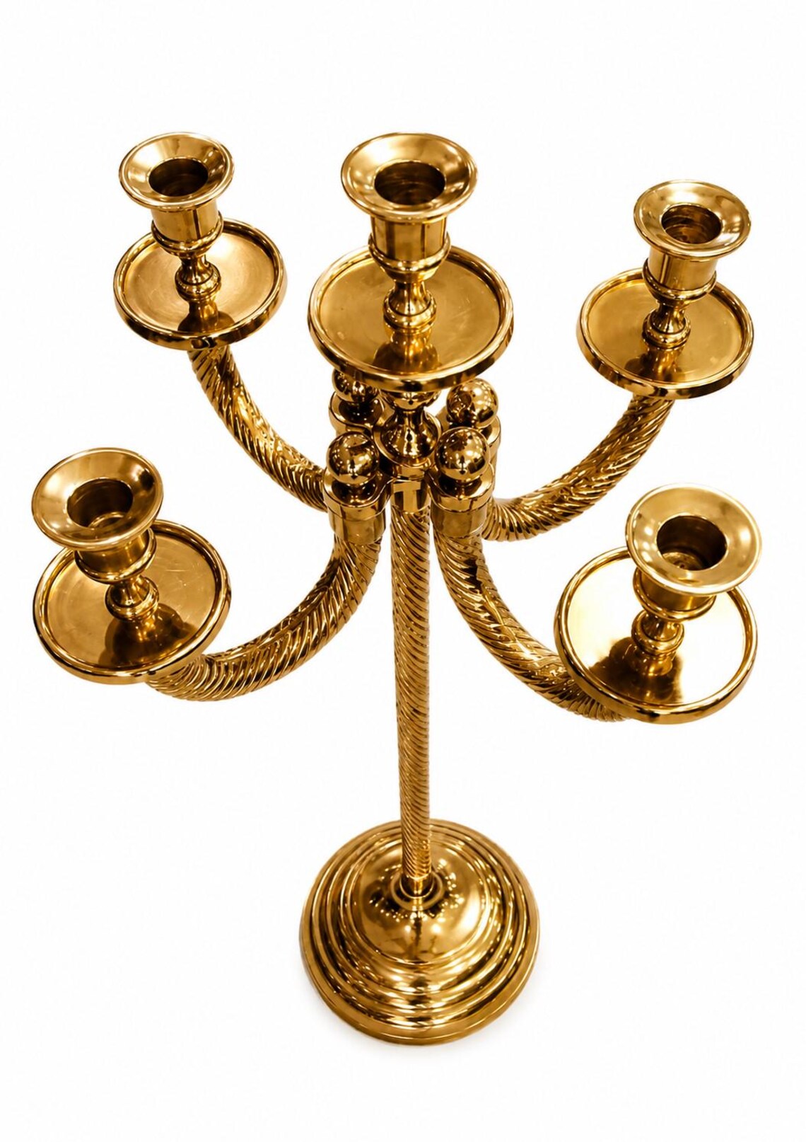 Golden Antique Finish Candelabra Candle Stand | 23-Inch Tall | Available in 5 Candle Holder |for Home, Wedding & Events - Image 4