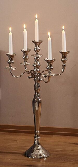 Candelabra | Candelabrum | Candle Holder | Handcrafted 4 arm silver color Candle stand