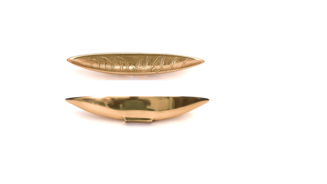 Metal Decorative Tray with Elegant Embossed Leaf Design & Gold Tabletop Accent - Image 5