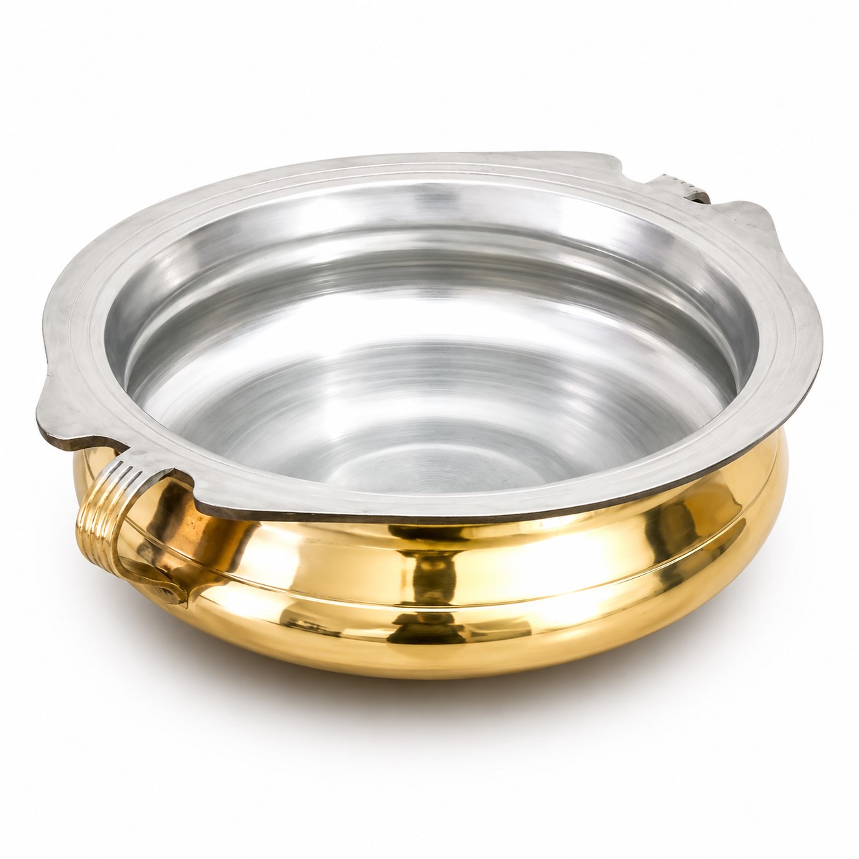 Traditional Indian Brass Urli Cooking Bowl | Handmade Brass Urli Bowl with Tin Lining | Brass Cooking & Serving Bowl with Handles - Image 3