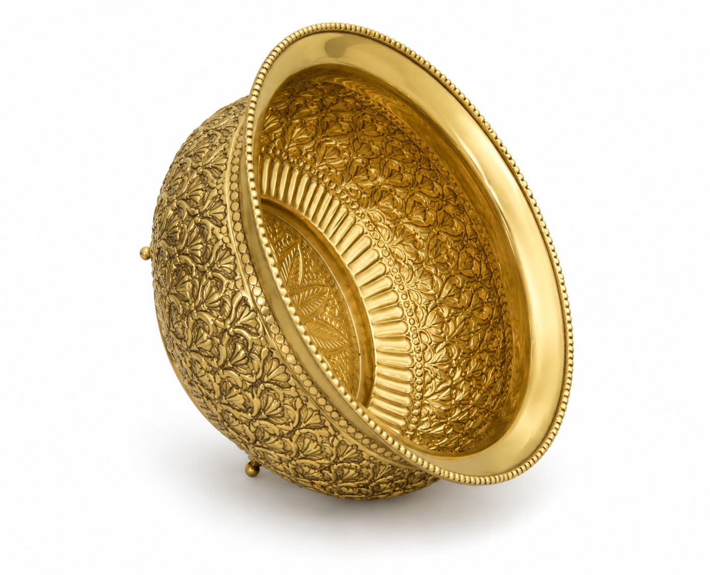 Brass Square Decorative Bowl with Intricate Floral Carving | Centerpiece & Home Décor Accent (Copy)