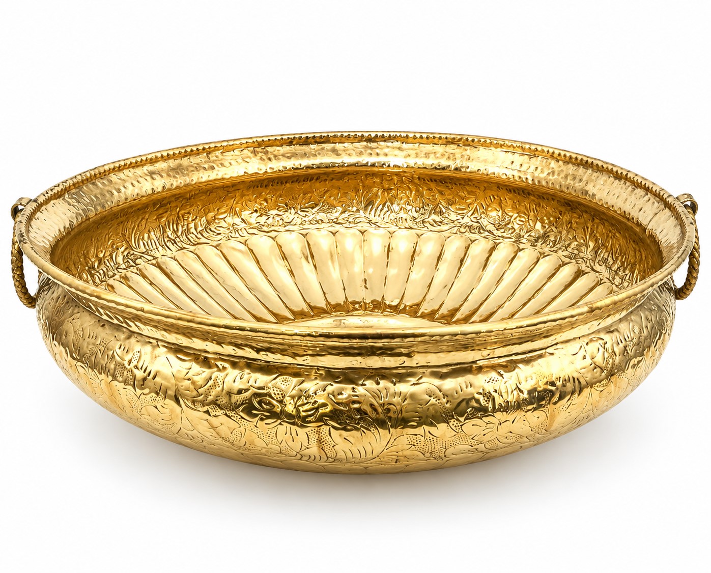 Brass Urli | 30 Inch Diameter Handcrafted Decorative Bowl | Large Flower Floating Bowl | Traditional Indian Home Decor | Centerpiece Decor